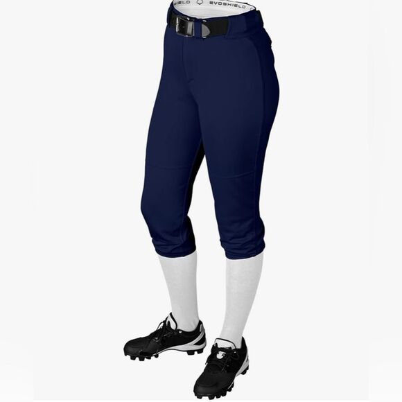 NWT EvoShield Girls' Mid Rise Navy Fastpitch Pants Softball Uniform Youth Medium - Picture 1 of 4